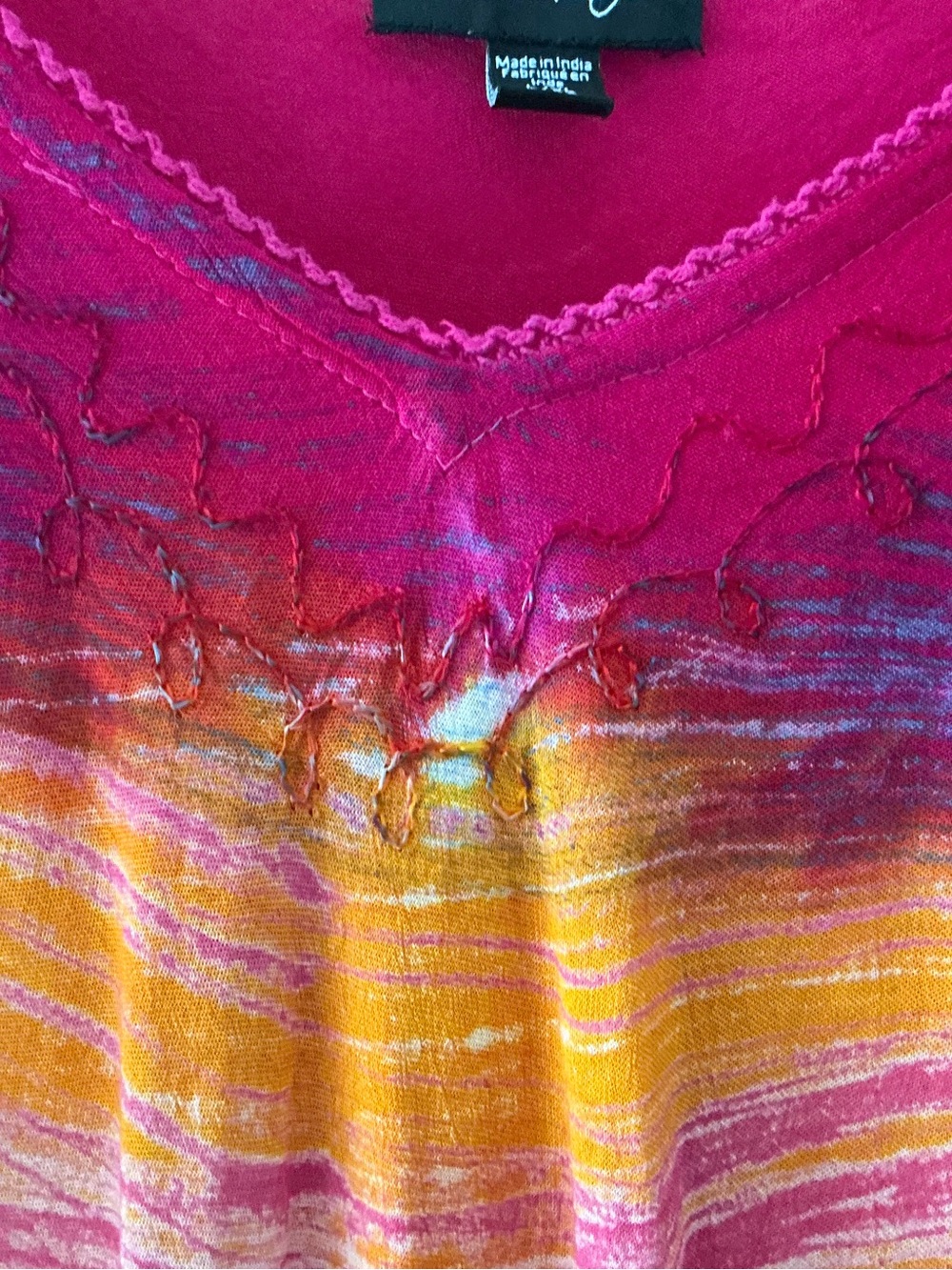 Charlie Paige Colorful Flowy Embroidered Tunic Top Beachy Vacation Cruise - Picture 2 of 13